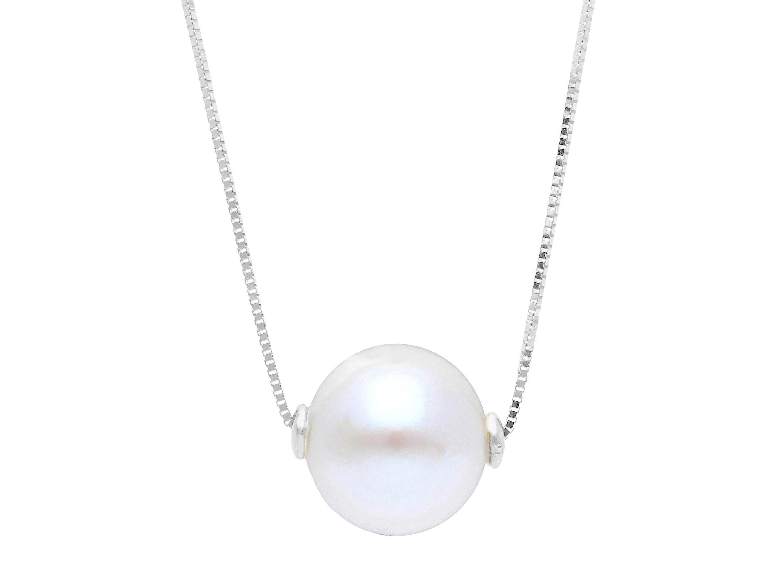 White gold necklace k9 with a pearl Ø 10mm (code S173633)